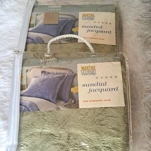 Martha Stewart Everyday Sundial Jacquard 2 Pcs Standard Sham - Olive Green New